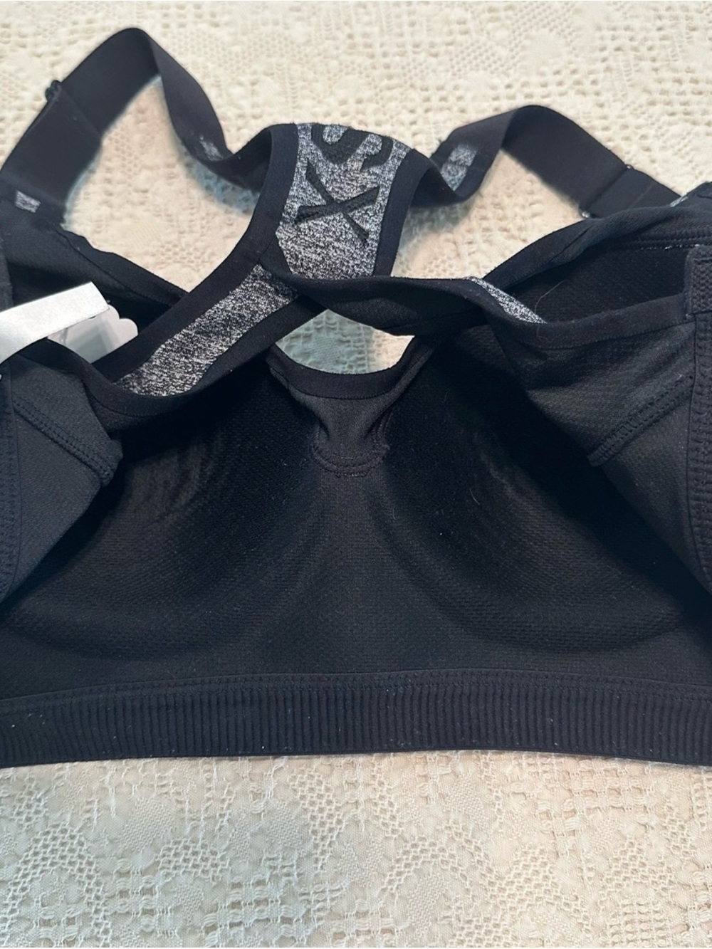 Victoria's Secret VSX Sport Heathered Black & Gray Racerback Sports Bra 32C - Picture 7 of 9